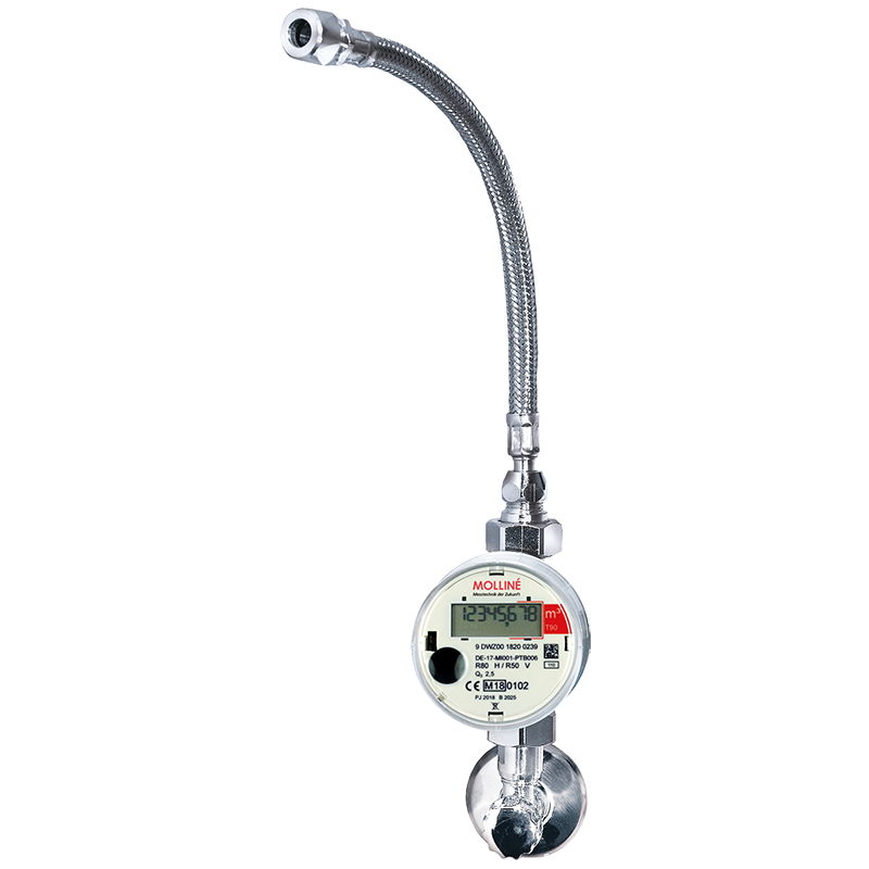 Digitaler Wasch-/Spültischzähler mit Flexschlauch 30 cm