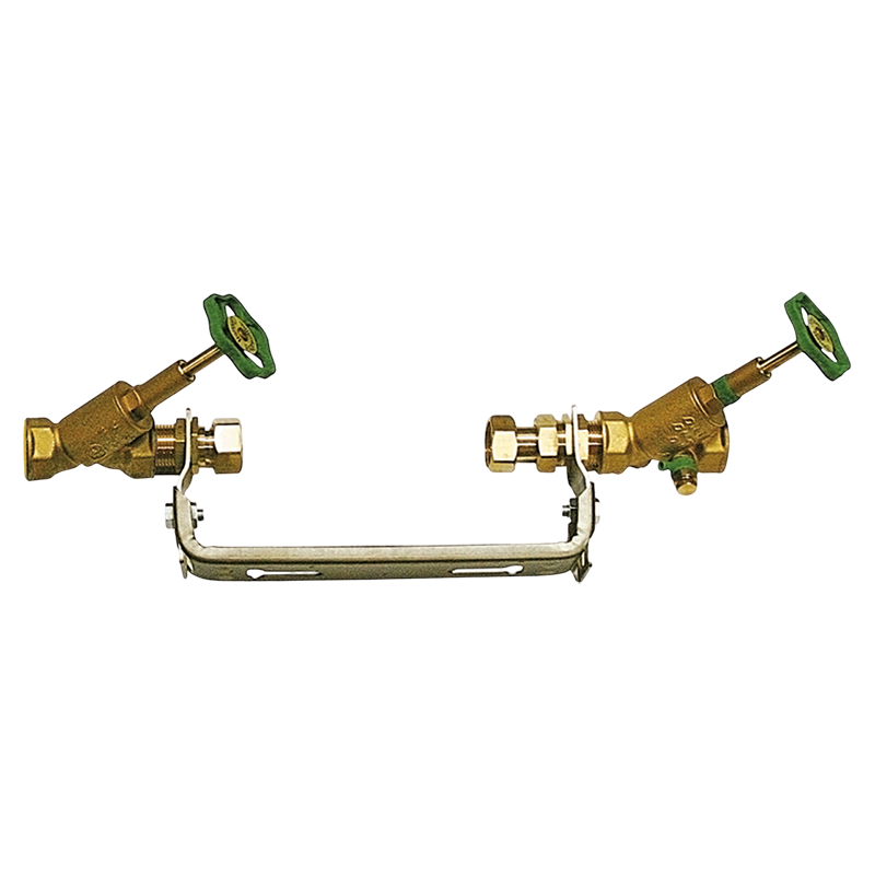 Zählerbügel mit Schrägsitzventilen und Entleerung